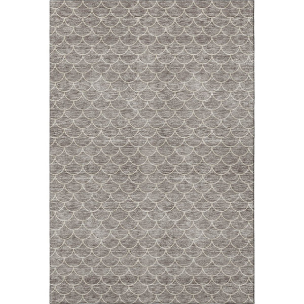 HomeRoots 10' X 14' Geometric Taupe & Ivory Area Rug - Washable, UV-Protected, Stain-Resistant, Durable Design 674191