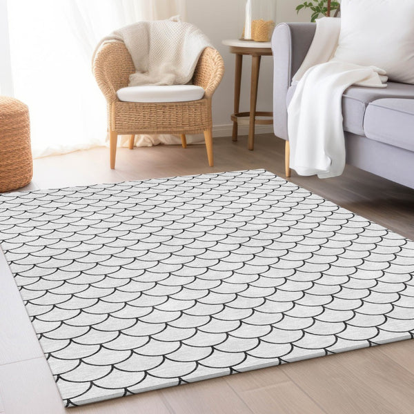 HomeRoots 5' x 8' Modern Geometric Washable Area Rug with UV Protection – Durable, Stylish, and Easy Care! 674199