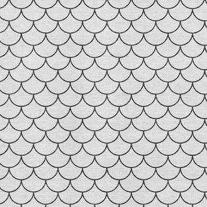 HomeRoots 8' X 10' Modern White and Gray Geometric Area Rug - Washable, Stain Resistant & UV Protected Design 674201