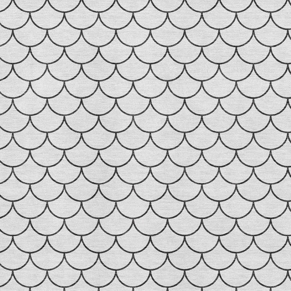 HomeRoots 8' X 10' Modern White and Gray Geometric Area Rug - Washable, Stain Resistant & UV Protected Design 674201