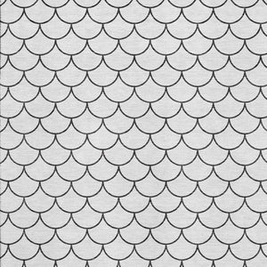 HomeRoots 10' X 14' Stylish White and Gray Geometric Washable Area Rug with UV Protection for Busy Homes 674203