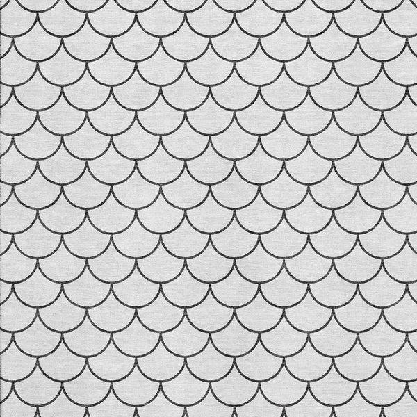 HomeRoots 10' X 14' Stylish White and Gray Geometric Washable Area Rug with UV Protection for Busy Homes 674203