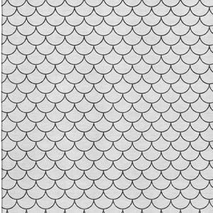 HomeRoots 10' X 14' Stylish White and Gray Geometric Washable Area Rug with UV Protection for Busy Homes 674203
