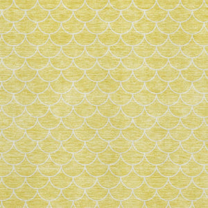 HomeRoots 5' X 8' Stylish Yellow and Ivory Geometric Washable Area Rug with UV Protection for Everyday Use 674205