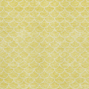 HomeRoots 8' X 10' Contemporary Yellow & Ivory Geometric Washable Area Rug with UV Protection & Style Boost 674207