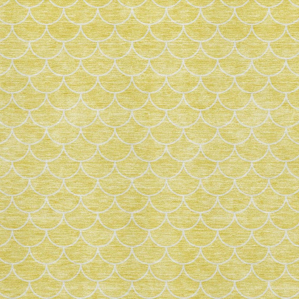 HomeRoots 8' X 10' Contemporary Yellow & Ivory Geometric Washable Area Rug with UV Protection & Style Boost 674207