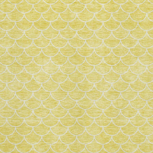 HomeRoots 10' X 14' Yellow & Ivory Geometric Area Rug - Washable, UV Protected, Stain-Resistant for Modern Spaces 674209