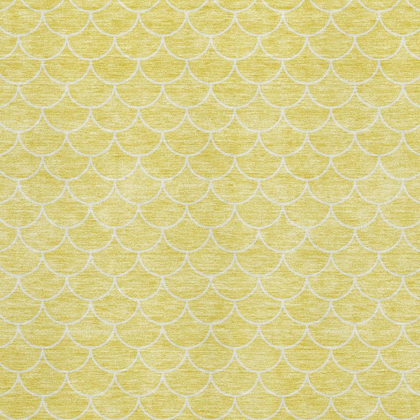 HomeRoots 10' X 14' Yellow & Ivory Geometric Area Rug - Washable, UV Protected, Stain-Resistant for Modern Spaces 674209