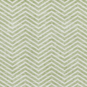 HomeRoots 8' X 10' Artichoke Green Chevron Area Rug - Stylish, Washable, UV Protected for Family Homes & Patios 674213
