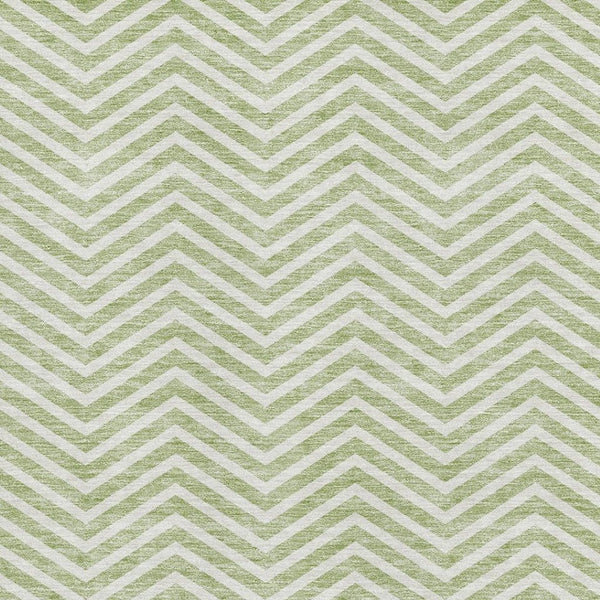 HomeRoots 8' X 10' Artichoke Green Chevron Area Rug - Stylish, Washable, UV Protected for Family Homes & Patios 674213