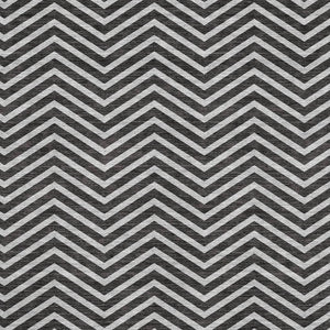 HomeRoots 5' X 8' Black And Ivory Chevron Area Rug – Washable, UV-Protected, Stain-Resistant, Stylish Design! 674223