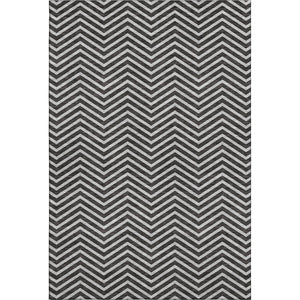 HomeRoots 10' X 14' Black And Ivory Chevron Area Rug - Durable, Washable, UV Protected for High-Traffic Homes 674227