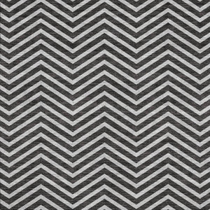 HomeRoots 10' X 14' Black And Ivory Chevron Area Rug - Durable, Washable, UV Protected for High-Traffic Homes 674227