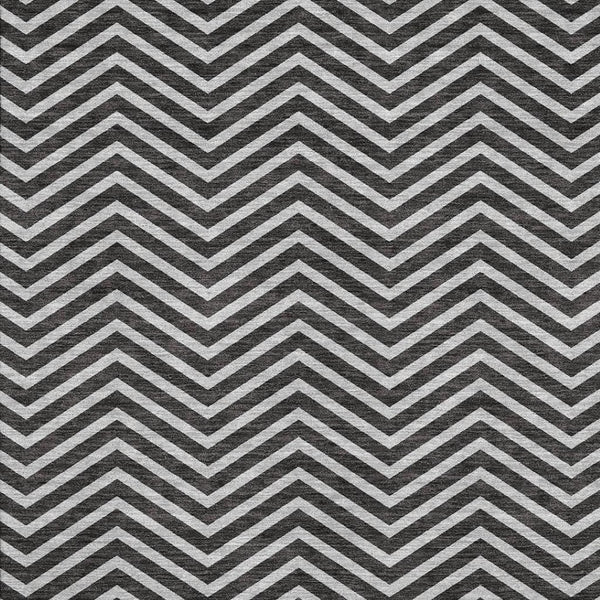 HomeRoots 10' X 14' Black And Ivory Chevron Area Rug - Durable, Washable, UV Protected for High-Traffic Homes 674227