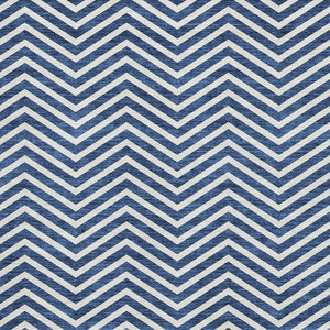 HomeRoots 8' X 10' Blue And Ivory Chevron Rug - Durable, Washable, UV Protected for Modern Living Spaces! 674231