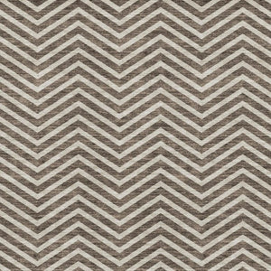 HomeRoots 8' X 10' Chevron Area Rug in Brown and Beige - Washable, UV-Protected, Perfect for Family Spaces! 674237