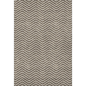 HomeRoots 9' X 12' Chevron Area Rug - Stylish Brown & Beige, Washable, UV Protected, Perfect for Kids & Pets! 674238