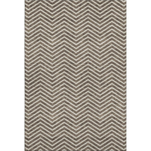 HomeRoots 10' X 14' Brown And Beige Chevron Area Rug - Washable, UV-Protected, Perfect for High-Traffic Spaces! 674239