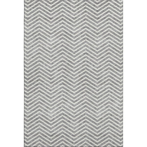 HomeRoots 5' X 8' Gray Chevron Area Rug – Washable, UV-Protected, Stain-Resistant for High-Traffic Homes 674241