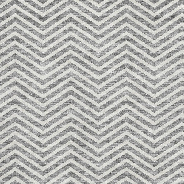 HomeRoots 5' X 8' Gray Chevron Area Rug – Washable, UV-Protected, Stain-Resistant for High-Traffic Homes 674241