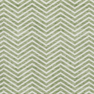 HomeRoots 9' X 12' Green and Ivory Chevron Area Rug - Washable, UV Protected, Durable for Homes with Kids & Pets 674250