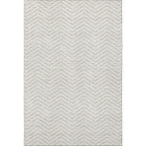 HomeRoots 8' X 10' Ivory Beige Chevron Area Rug - Washable, UV Protected, Ideal for High-Traffic Family Spaces 674255