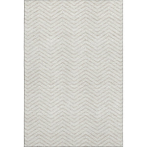 HomeRoots 9' X 12' Ivory and Beige Chevron Area Rug - Washable, UV-Protected, Stylish and Durable for Busy Homes 674256