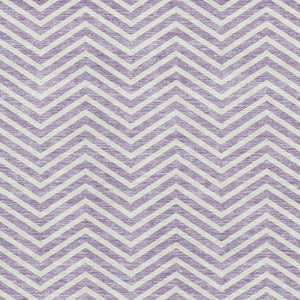 HomeRoots 5' X 8' Chevron Area Rug in Lilac & Ivory - Durable, Stain-Resistant, UV-Protected for Stylish Spaces 674259
