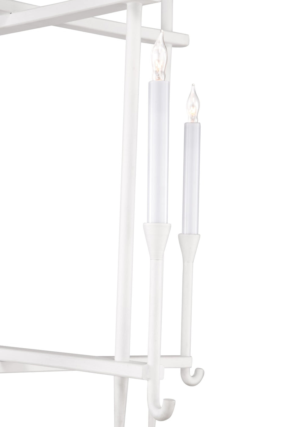 Wildwood Diego Plaster Lantern In White — Transitional Open-Frame Chandelier With 4 Candles, Elegant Entryway Light 67426