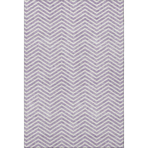 HomeRoots 8' X 10' Lilac & Ivory Chevron Area Rug - Washable, UV Protected, Stylish & Durable for Every Home 674261