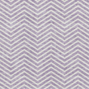 HomeRoots 9' X 12' Lilac Chevron Area Rug - Washable, UV Protected, Durable Design for Modern Living Spaces 674262