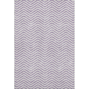HomeRoots 10' X 14' Lilac & Ivory Chevron Washable Area Rug – Durable, Stain-Resistant, UV Protected Design! 674263