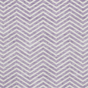 HomeRoots 10' X 14' Lilac & Ivory Chevron Washable Area Rug – Durable, Stain-Resistant, UV Protected Design! 674263