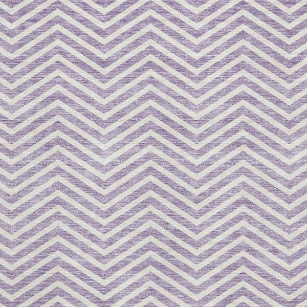 HomeRoots 10' X 14' Lilac & Ivory Chevron Washable Area Rug – Durable, Stain-Resistant, UV Protected Design! 674263
