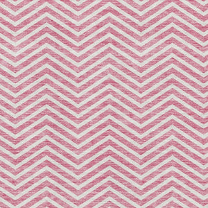 HomeRoots 8' X 10' Pink & Ivory Chevron Washable Area Rug - UV Protection, Stain Resistant for Family Homes 674267