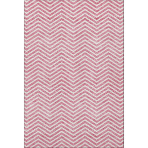 HomeRoots 9' X 12' Pink Chevron Area Rug - Washable, UV Protected, Durable & Stylish for Modern Homes 674268
