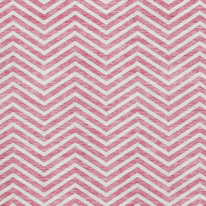 HomeRoots 10' Pink and Ivory Chevron Area Rug - Washable, UV Protected, Stain Resistant for Busy Homes 674269