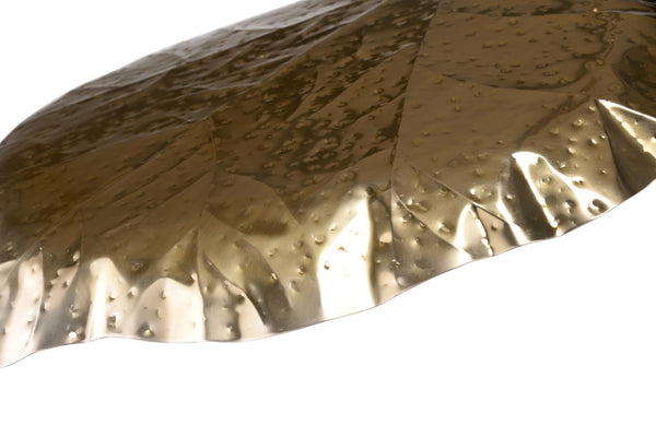 Wildwood Tropical Handcrafted Antique Brass Leaf Pendant Light — Sculptural 40" Coastal Fixture For Dining Rooms 67427