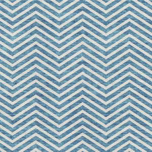 HomeRoots 8' X 10' Teal and Ivory Chevron Area Rug - Washable, UV Protected, Durable for Kids and Pets! 674273