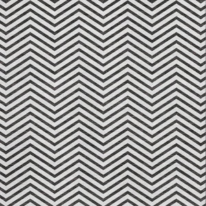 HomeRoots 8' X 10' Washable Black and White Chevron Area Rug - Durable, UV-Protected, Perfect for Any Space 674279
