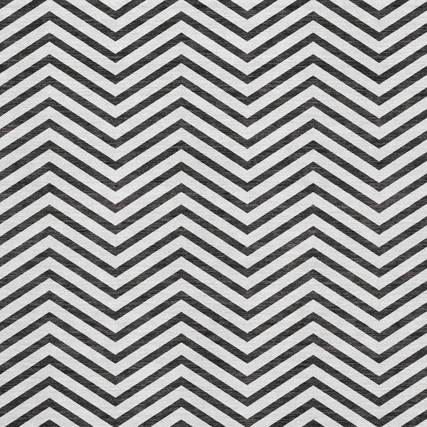 HomeRoots 10' X 14' Stylish White and Black Chevron Area Rug – Durable, Stain Resistant, UV Protected for Easy Care 674281