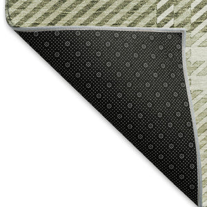HomeRoots 5' X 8' Artichoke Green & Ivory Plaid Washable Area Rug - Durable, Stain-Resistant, UV-Protected Beauty 674283