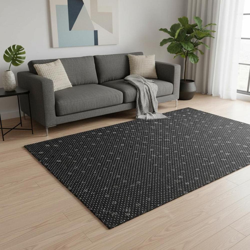 HomeRoots 5' X 8' Denim Blue & Ivory Plaid Washable Area Rug with UV Protection for Stylish, Everyday Living 674307