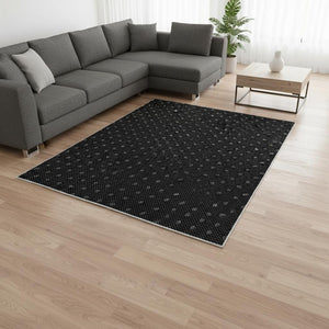 HomeRoots 8' X 10' Denim Blue & Ivory Plaid Area Rug – Durable, Stain-Resistant, UV Protected for Any Room 674309