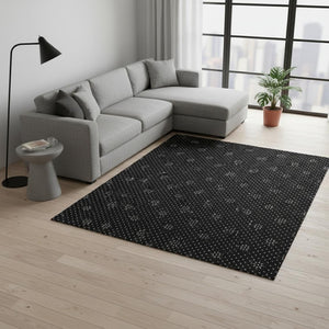 HomeRoots 10' Denim Blue & Ivory Plaid Washable Area Rug – UV Protected, Stain-Resistant, Durable Design for All Spaces 674311