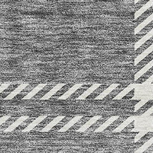 HomeRoots 8' X 10' Gray And Ivory Plaid Washable Area Rug - Durable, Stain-Resistant, UV Protected for Any Room 674315
