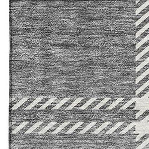 HomeRoots 8' X 10' Gray And Ivory Plaid Washable Area Rug - Durable, Stain-Resistant, UV Protected for Any Room 674315