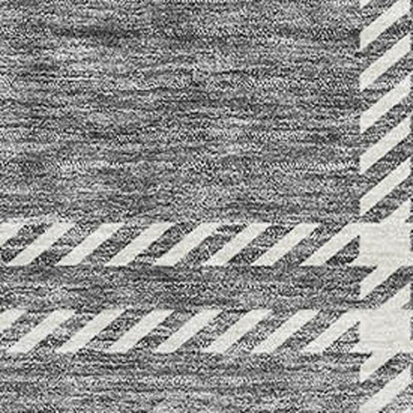 HomeRoots 10' X 14' Gray And Ivory Plaid Washable Area Rug - Durable, Stylish, UV Protected for Family Spaces 674317