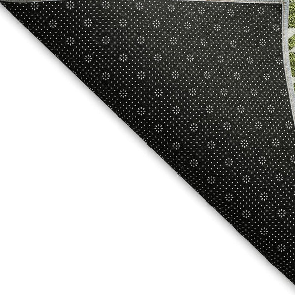 HomeRoots 5' X 8' Green and Ivory Plaid Area Rug - Durable, Washable, UV-Protected for Stylish Everyday Living 674319