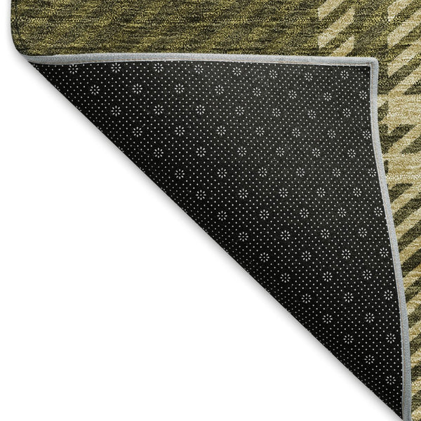 HomeRoots 8' X 10' Olive Green, Beige & Ivory Plaid Area Rug - Stain Resistant, UV Protected, Easy Care Luxury 674333